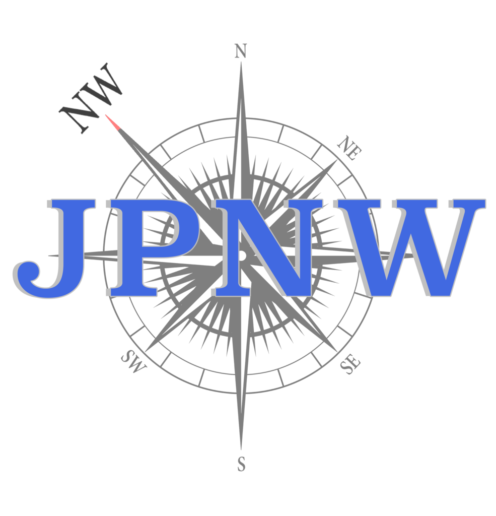 logo creation of JPNW with compass background