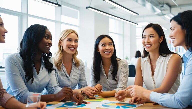 group of women smiling about marketing ideas