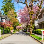 Portland Oregon Metro Neighborhood with Nice Houses for Sale on a Sunny Day